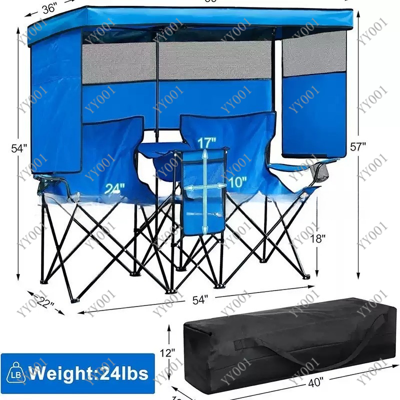 Outdoor Camping Chairs - Portable Double Folding Camping Chair with