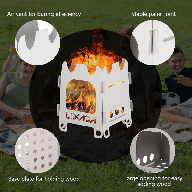 Lixada Titanium/Stainless stee - Outdoor Camping Wood Stove ulasan dan harga