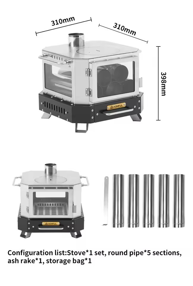 HOMFUL Portable Firewood Stove - Outdoor Camping Oven ulasan dan harga
