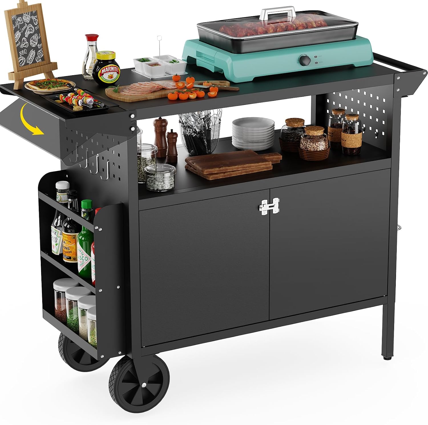 Outdoor Grill Cart Table With  - Outdoor Camping Bbq ulasan dan harga