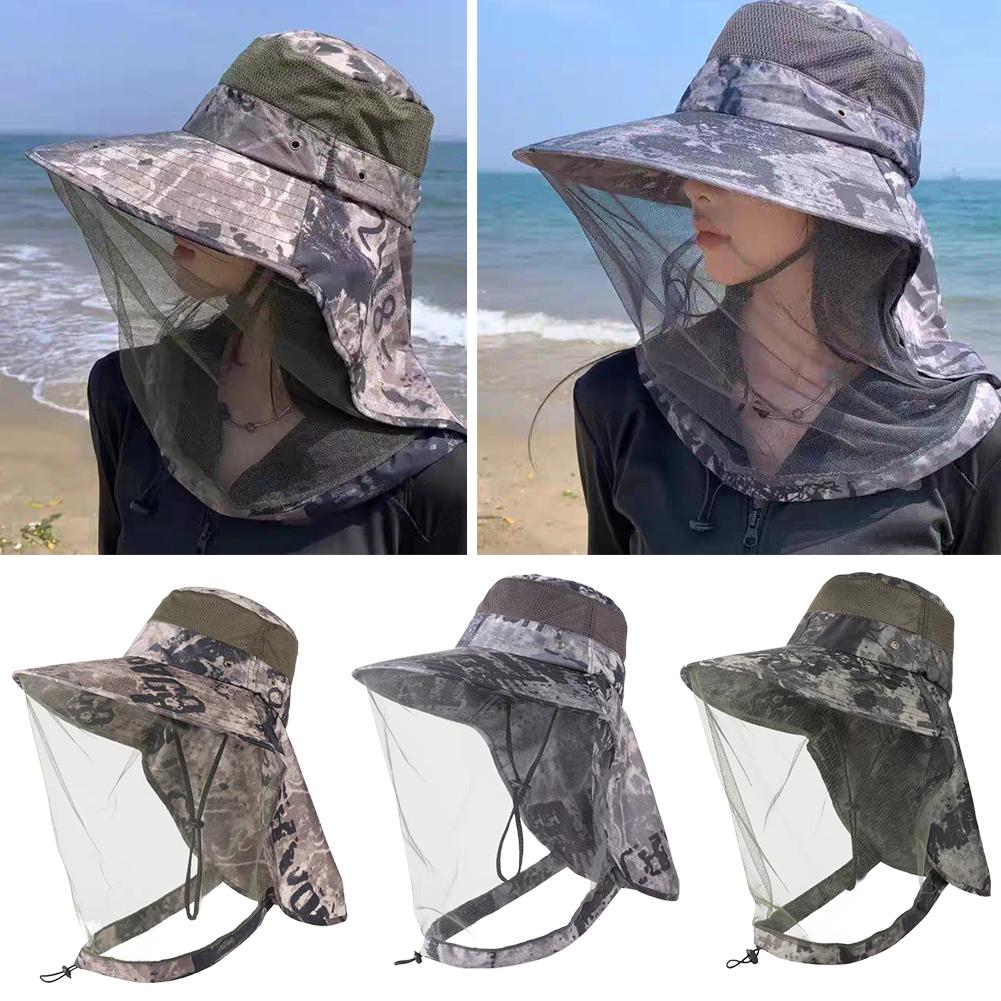 Mosquito Hat Mesh Net Face Nec - Outdoor Camping Mosquito Net ulasan dan harga