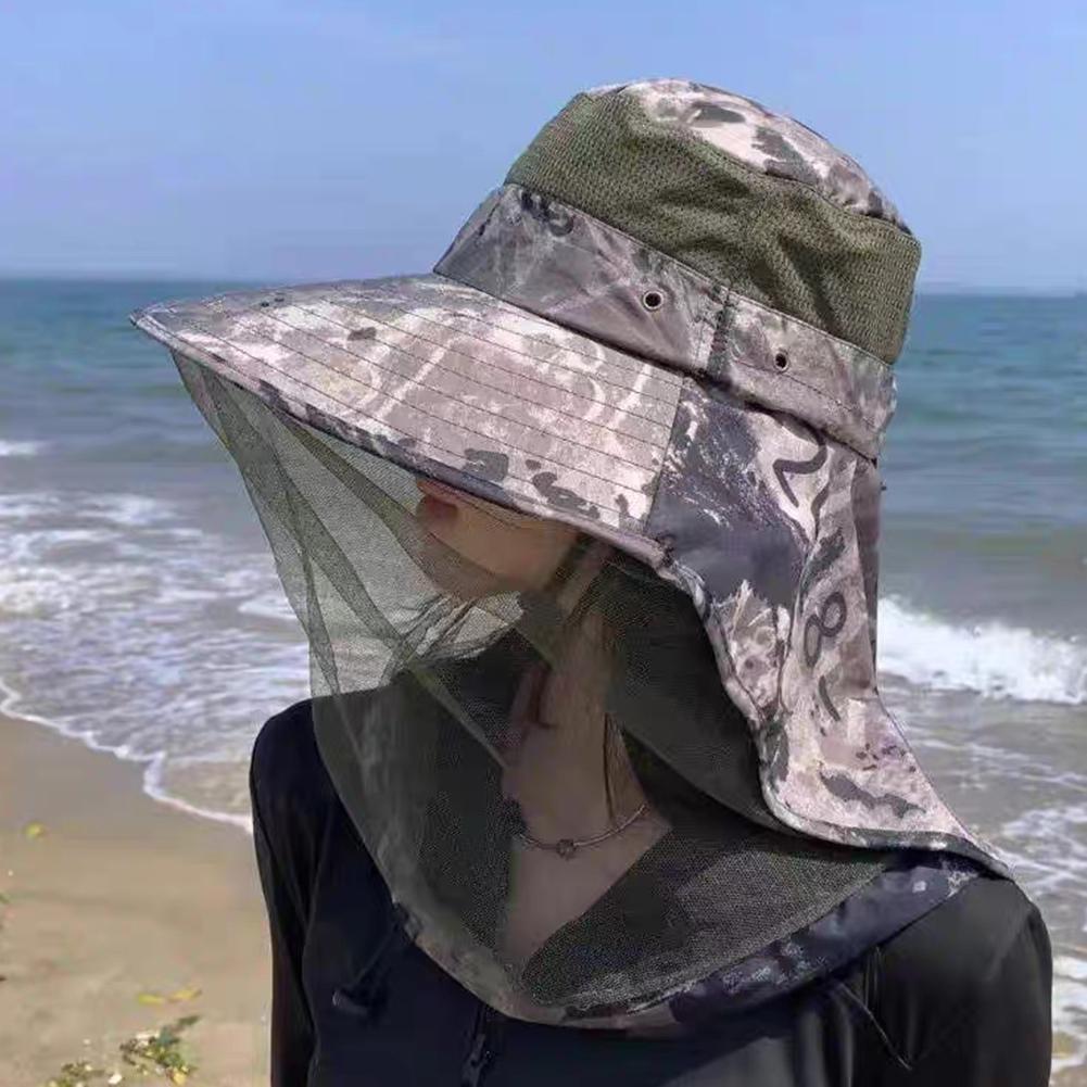 Mosquito Hat Mesh Net Face Nec - Outdoor Camping Mosquito Net ulasan dan harga