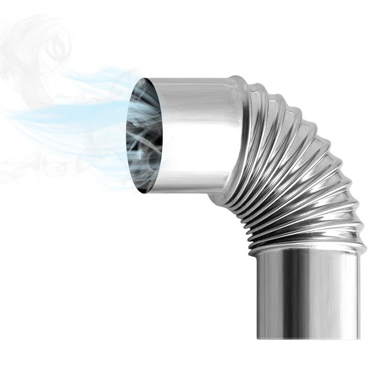 60/75mm Stainless Steel 90 Deg - Outdoor Camping Wood Stove ulasan dan harga