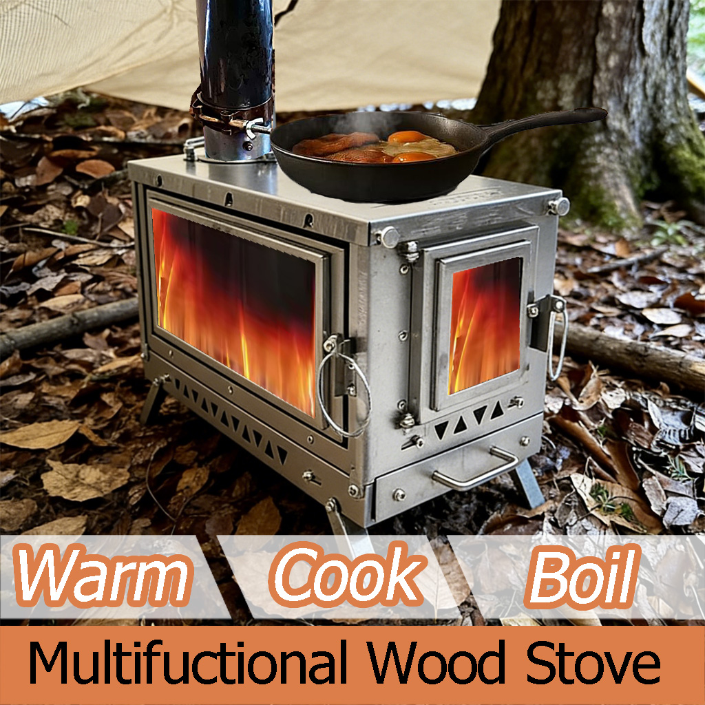 DANCHEL T3 Titanium Tent Stove - Outdoor Camping Wood Stove ulasan dan harga