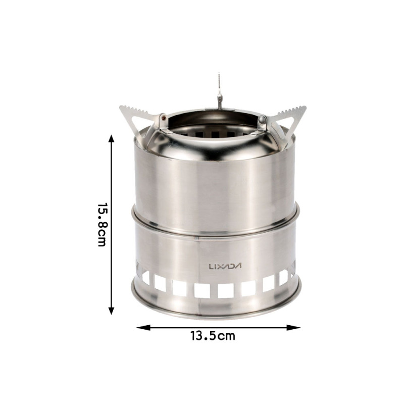 Lixada Stainless Steel Wood St - Outdoor Camping Wood Stove ulasan dan harga