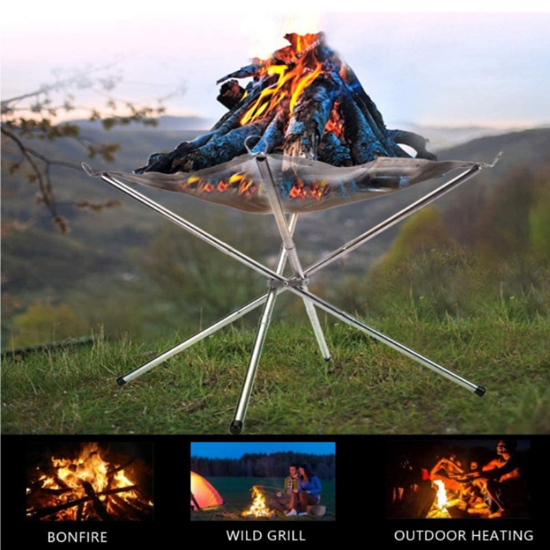 Outdoor BBQ Bonfire Rack Porta - Outdoor Camping Wood Stove ulasan dan harga