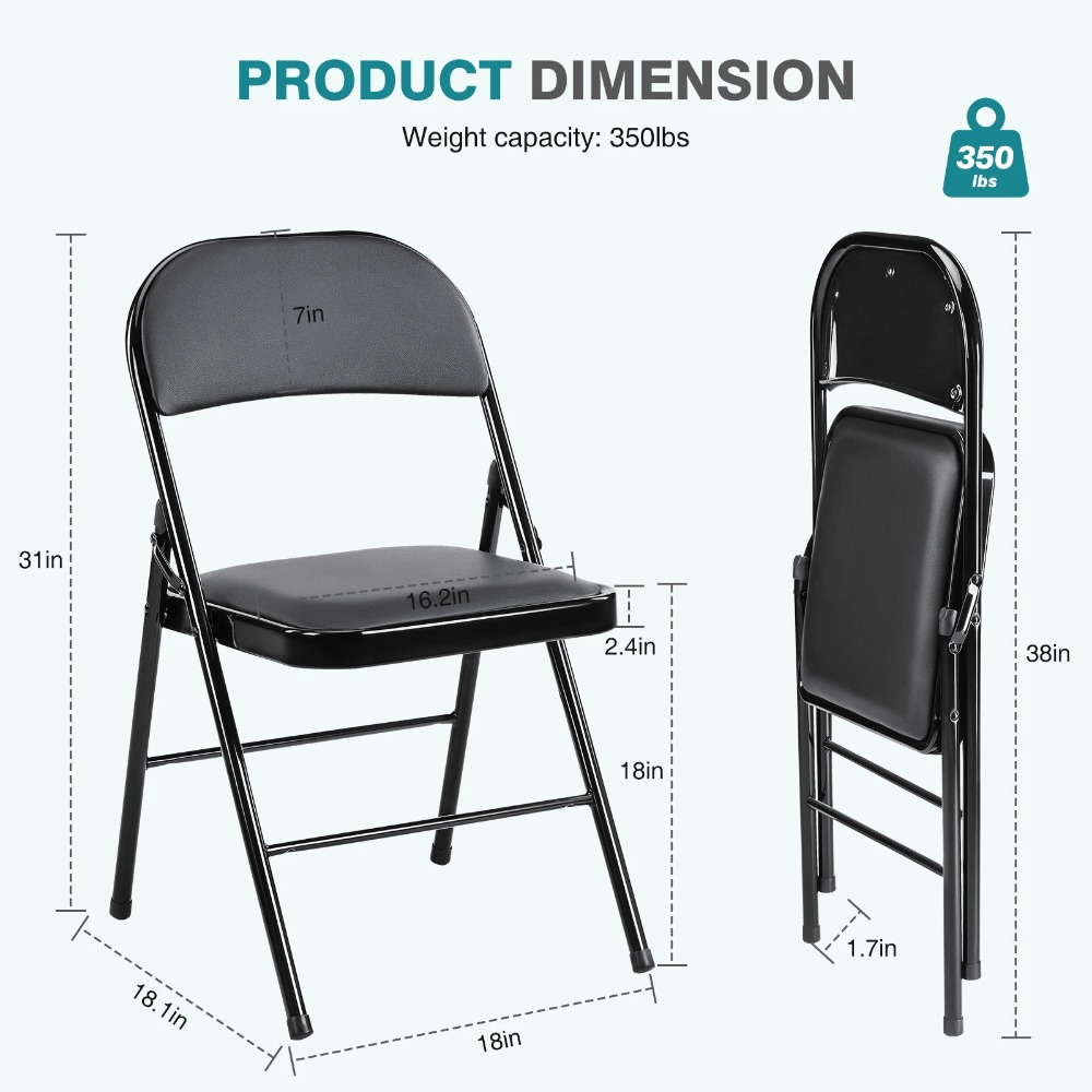 Folding Chair 4 Pack Leather P - Outdoor Camping Chairs ulasan dan harga