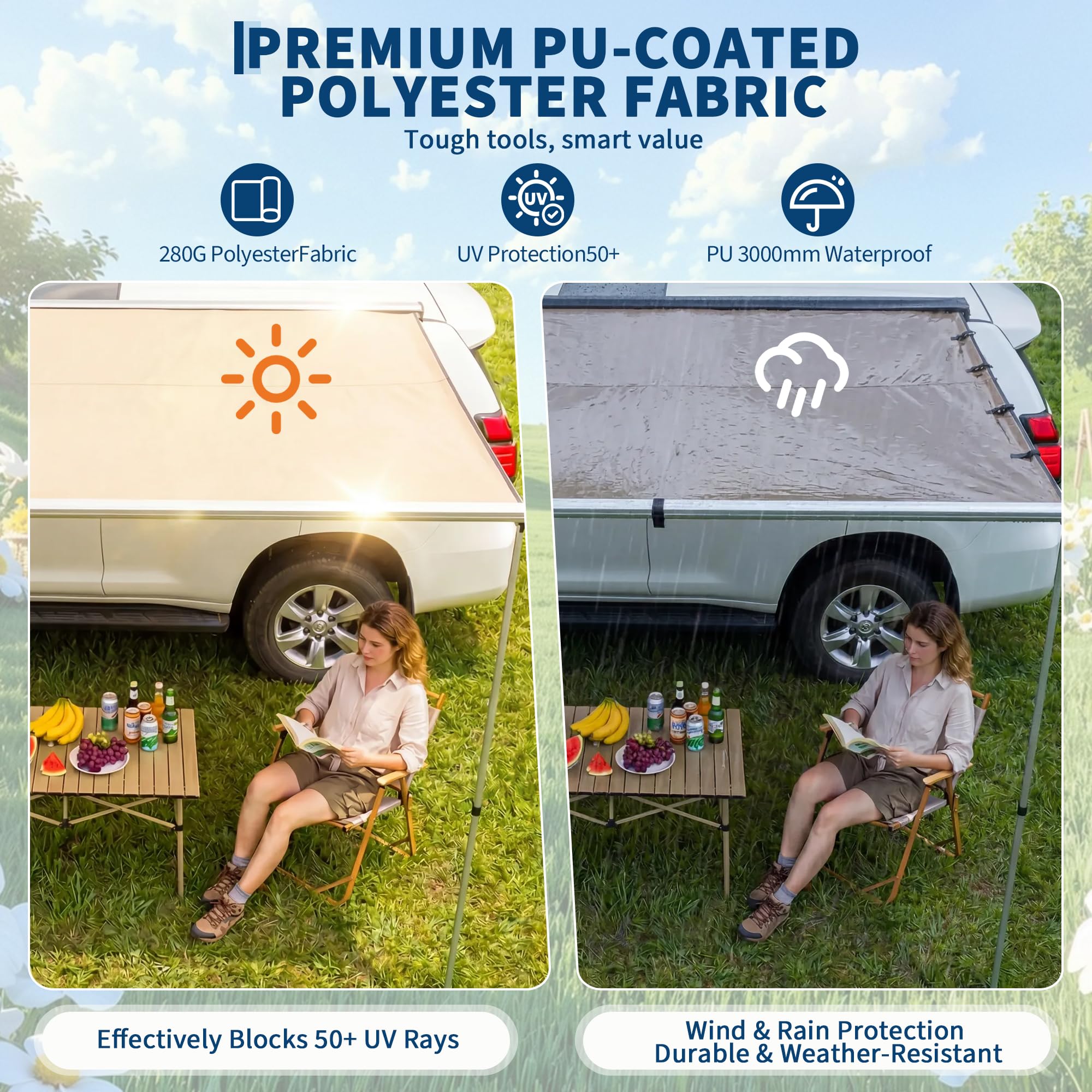 SUV Truck Van Roof Rack Awning - Outdoor Camping Vehicle ulasan dan harga